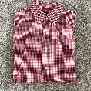 Red checked oxford shirt